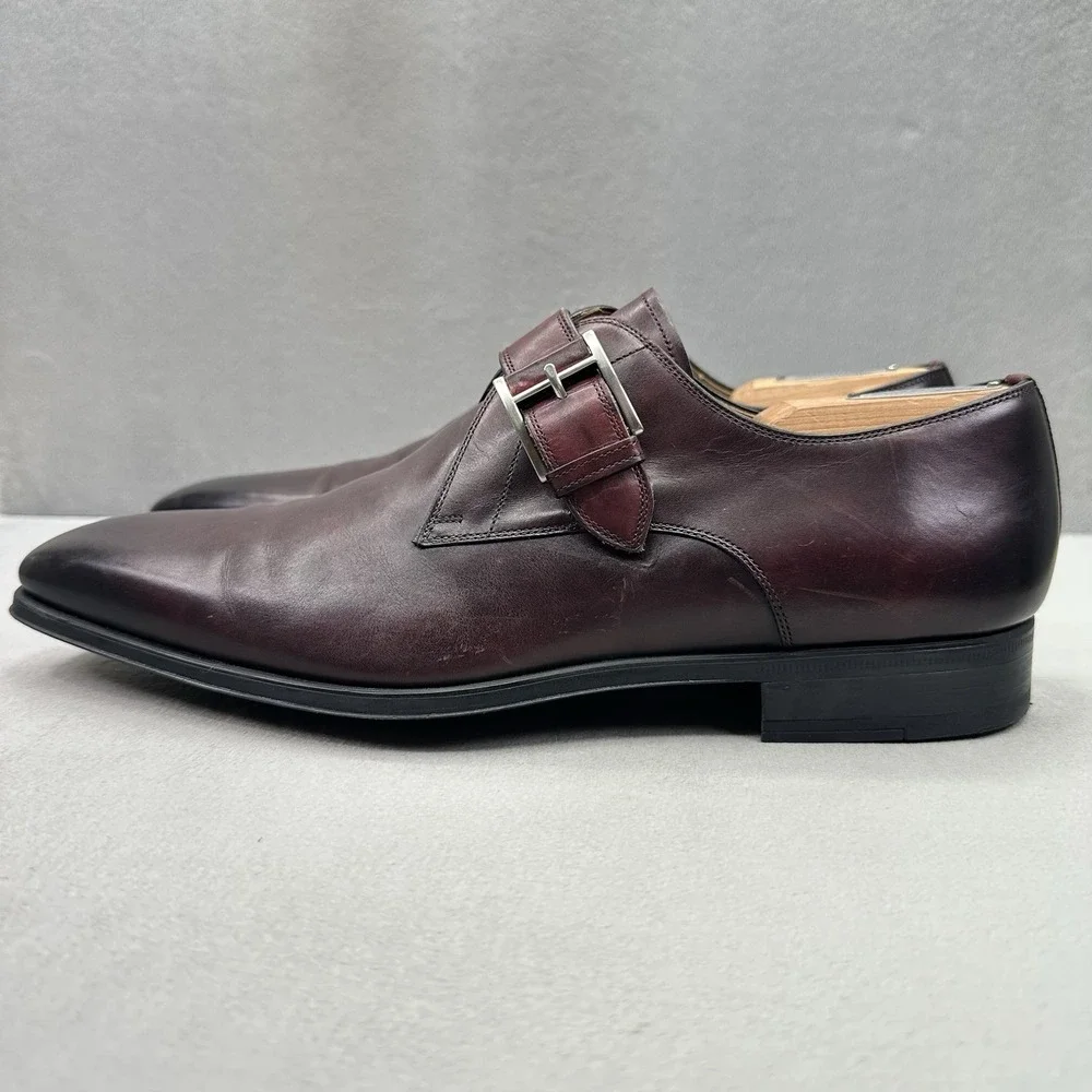 Magnanni Marco Mens Size 9.5 (M) Dress Shoes Cognac Leather Monk Strap 16856